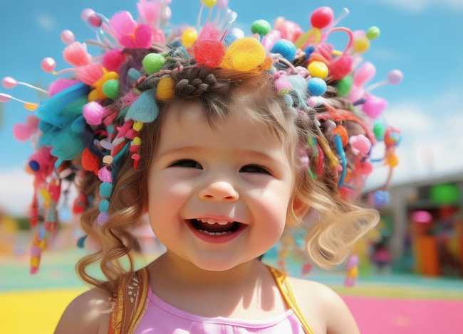 头饰发型儿童；头发怎么梳头发儿童