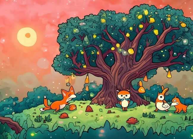 森林故事儿童画作品简介，森林故事会简笔画