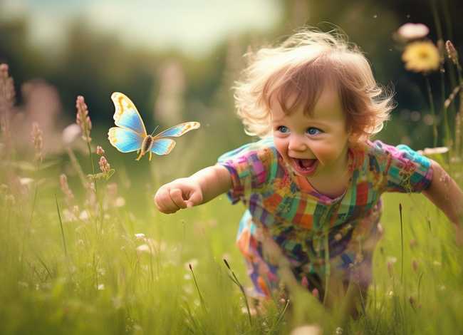 儿童抓蝴蝶的故事，儿童抓蝴蝶的情景