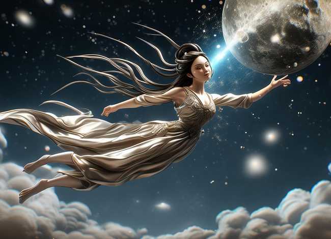 神话故事嫦娥奔月人物立体画、神话故事嫦娥奔月人物立体画图片