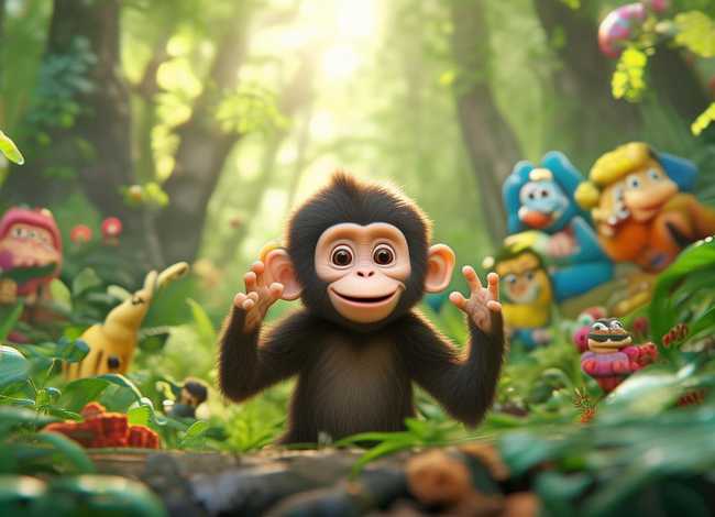 猴子儿童故事最新完整版视频、幼儿故事猴子学样视频