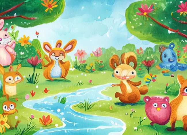 水粉插画幼儿故事情节；水粉画故事情节图片