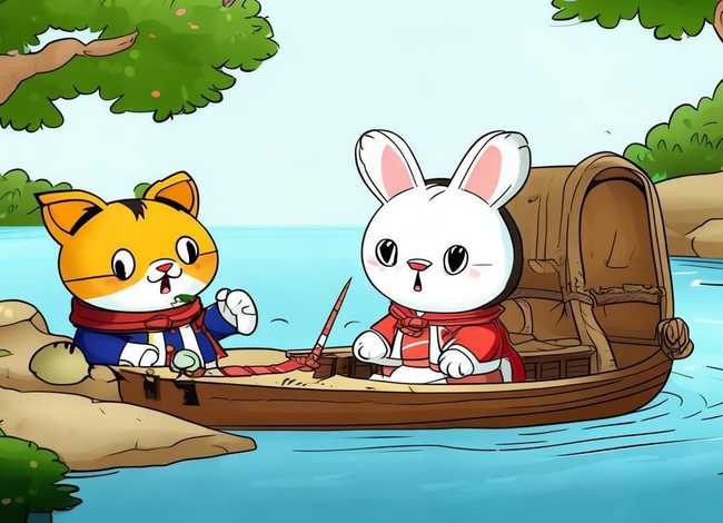 猫小帅成语故事刻舟求剑 兔小贝成语故事刻舟求剑