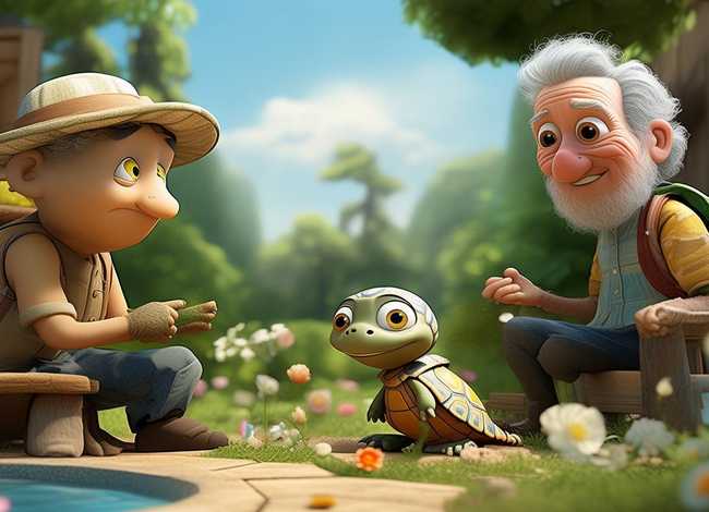 儿童故事小乌龟看爷爷；幼儿故事小乌龟看爷爷