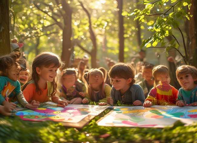 儿童森林故事画教学，森林故事会幼儿画