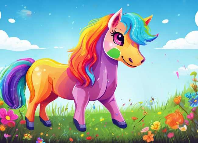 儿童故事彩虹小马，彩虹小马儿童画