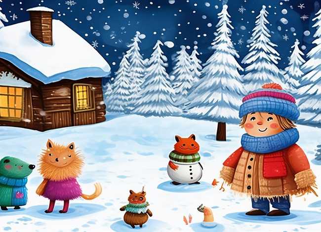 儿童故事 冬天的童话 绘画本，冬天的童话绘本内容