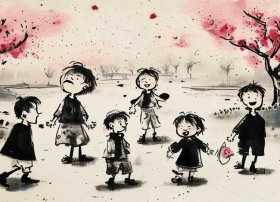 儿童6-9岁水墨画故事，7一9岁儿童水墨画