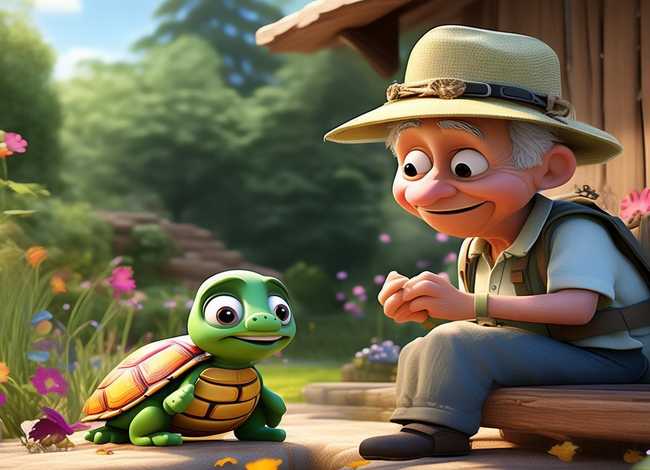 儿童故事小乌龟看爷爷；幼儿故事小乌龟看爷爷