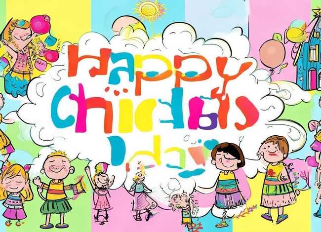 儿童节英语海报 儿童节英语海报图片 手绘