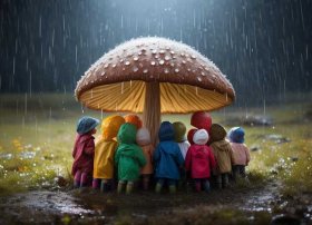 儿童故事蘑菇下躲雨（绘本故事蘑菇下躲雨）