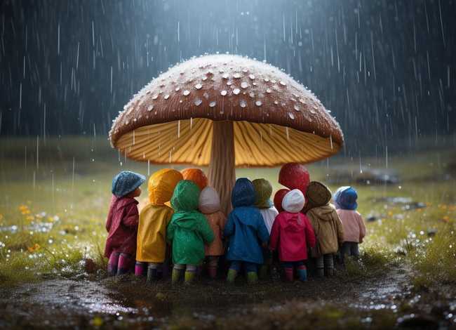 儿童故事蘑菇下躲雨（绘本故事蘑菇下躲雨）