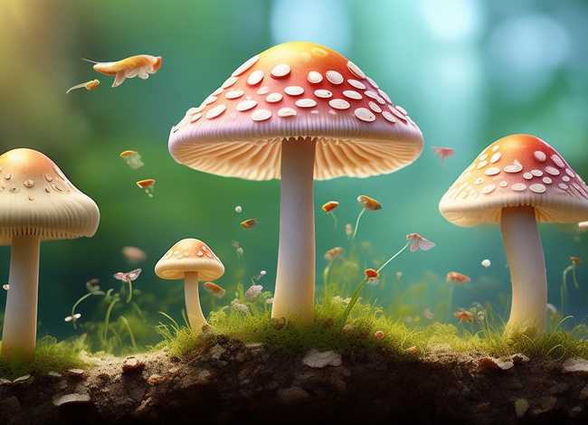 儿童故事蘑菇的生长过程 - 播放蘑菇的生长过程