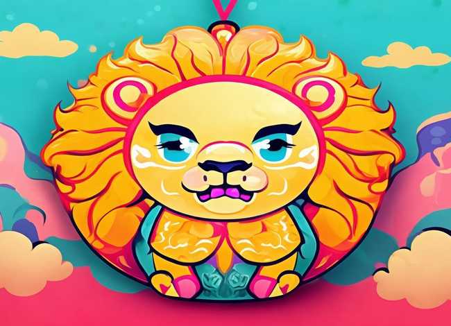 醒狮儿童画；醒狮吊坠儿童画