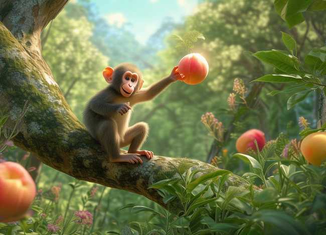 小猴摘桃故事 - 小猴摘桃故事全文