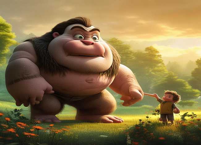 儿童故事巨人与小孩 - 巨人与孩子的故事