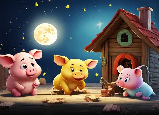三只小猪盖房子36岁儿童睡前故事，宝宝睡前故事三只小猪盖房子