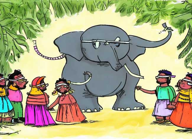 盲人摸象的故事图片ppt - 盲人摸象的故事图片绘本