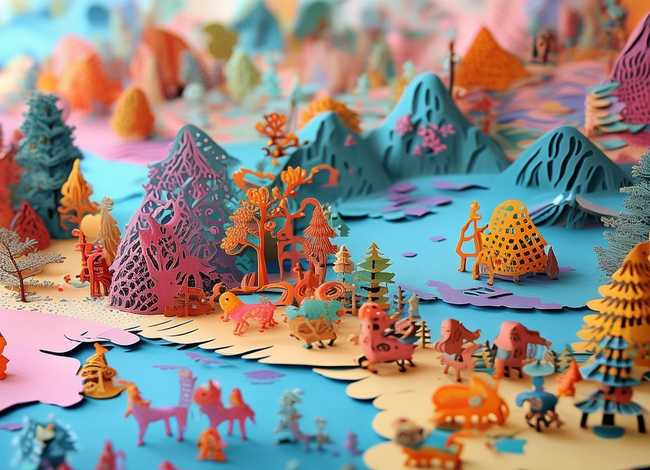 儿童剪纸故事画；搜索儿童剪纸画