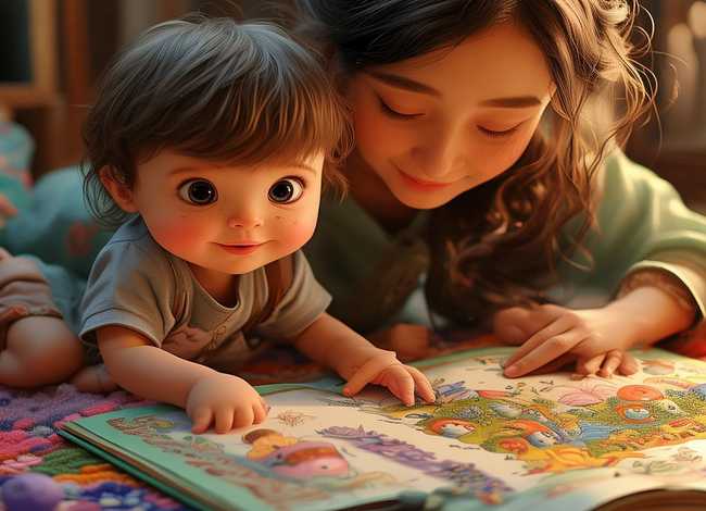 妈妈给我讲故事儿童画 - 妈妈给我讲故事画画