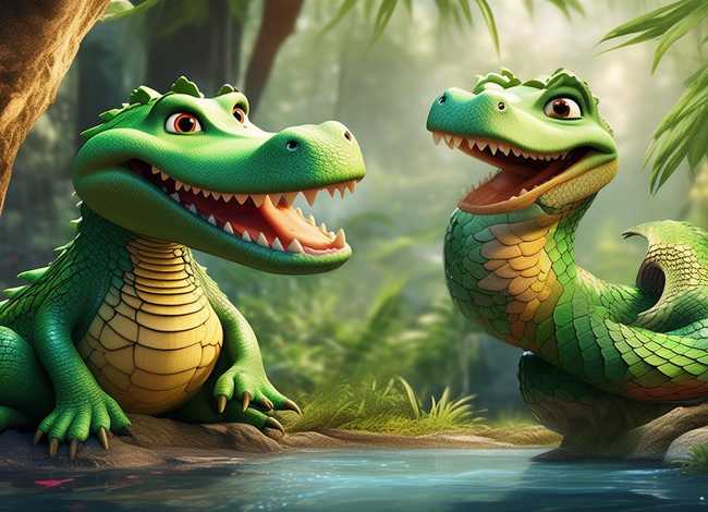 儿童故事鳄鱼和蛇（鳄鱼和蛇的故事）
