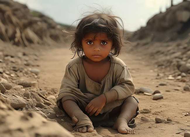 贫穷儿童的图片；贫穷儿童的图片大全