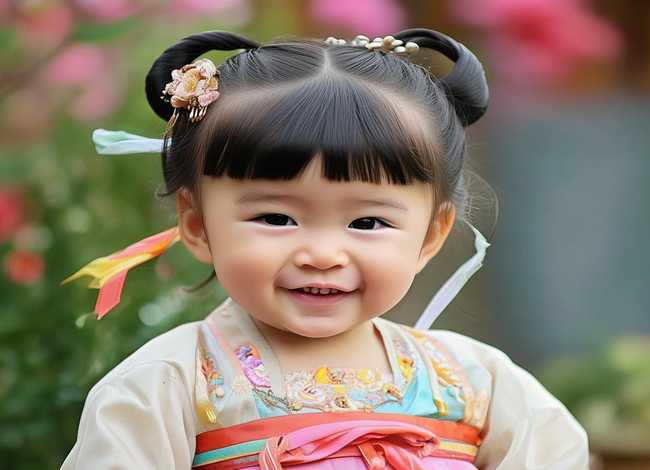 汉服发型小朋友；汉服发型小朋友可爱