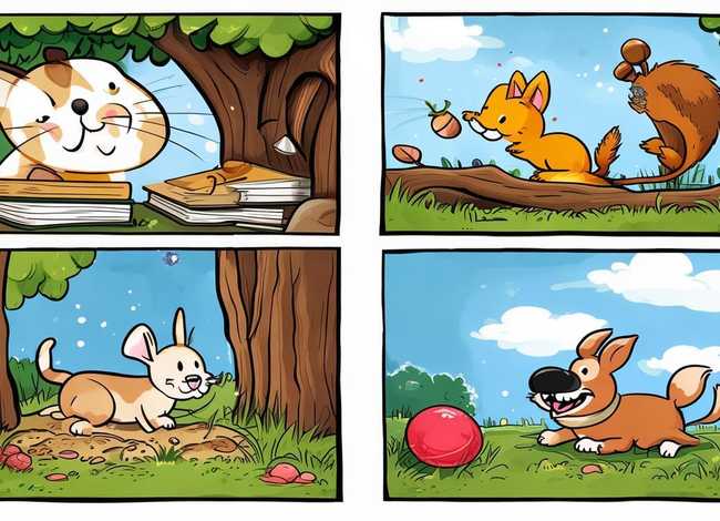 四格故事插画；四格故事插画图片