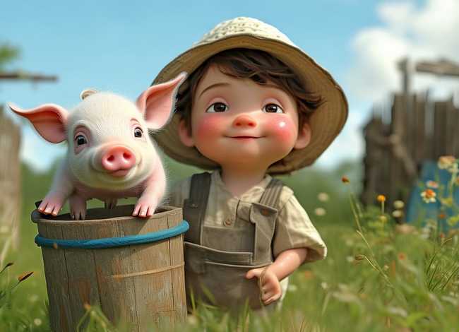 儿童故事小猪挑水（抱小猪挑水的故事）