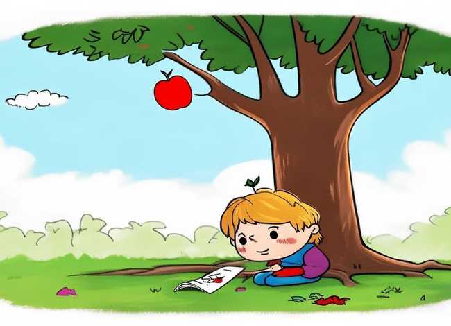 牛顿的故事儿童画（牛顿的故事简笔画）