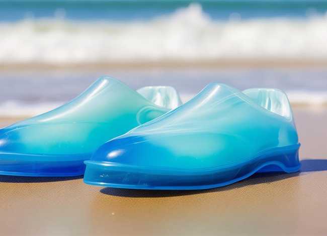 果冻鞋儿童渐变蓝，儿童果冻凉鞋