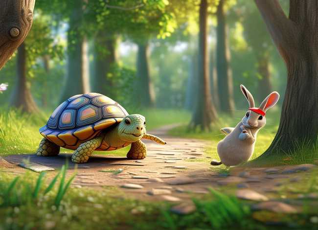 五岁儿童故事龟兔赛跑；幼儿故事《龟兔赛跑》