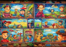 儿童故事动漫连环画 动漫连环画4张故事简笔画