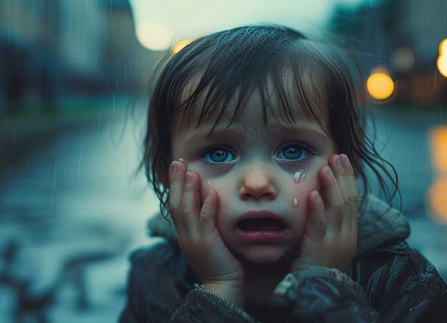 儿童哭的图片伤感；儿童哭的图片伤感大全