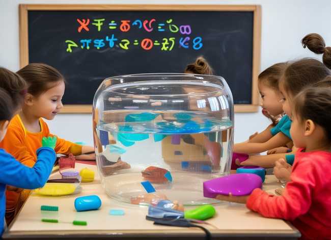 儿童数学关于体积与放入物的关系 - 放入物体的体积公式=总体积-()=容器的()×水上升的()