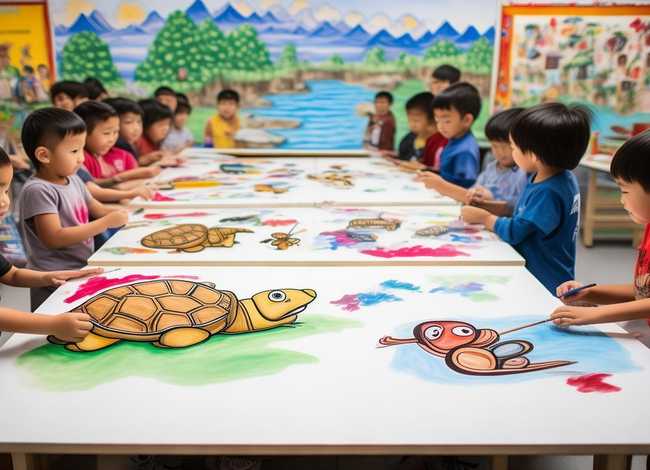 成语故事儿童画大班创意 - 成语故事绘画展大班教案