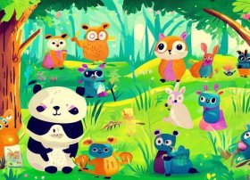 森林动物儿童画；森林动物儿童画画大全简单漂亮