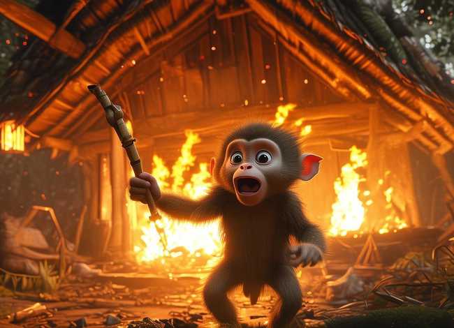 儿童睡前故事猴子家里着火；猴子故事睡前故事