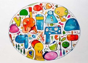 儿童水粉画作品图片（儿童水粉画作品图片圆形）