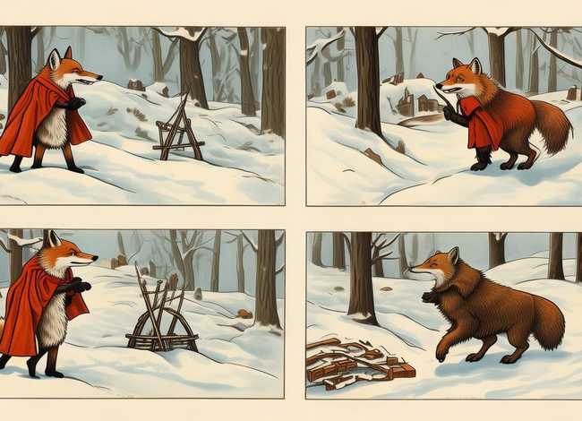 外国寓言故事连环画4幅图片；外国寓言故事连环画4幅图片大全