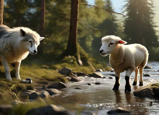 狼和小羊儿童故事音频图片；狼和小羊寓言故事音频