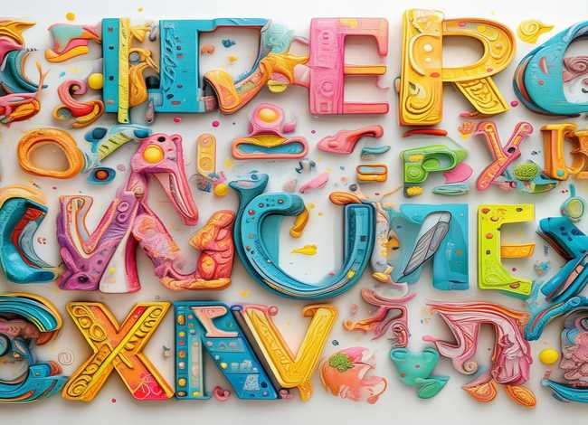 英语插画，英语插画图大片的包括英文字母