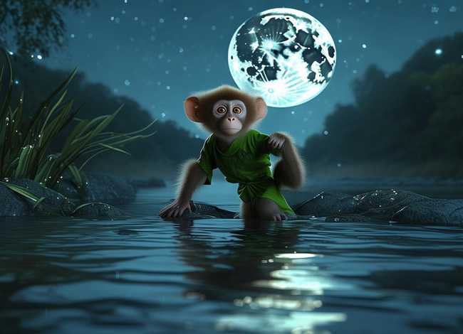 英语小故事猴子捞月英文、猴子捞月英语小故事视频