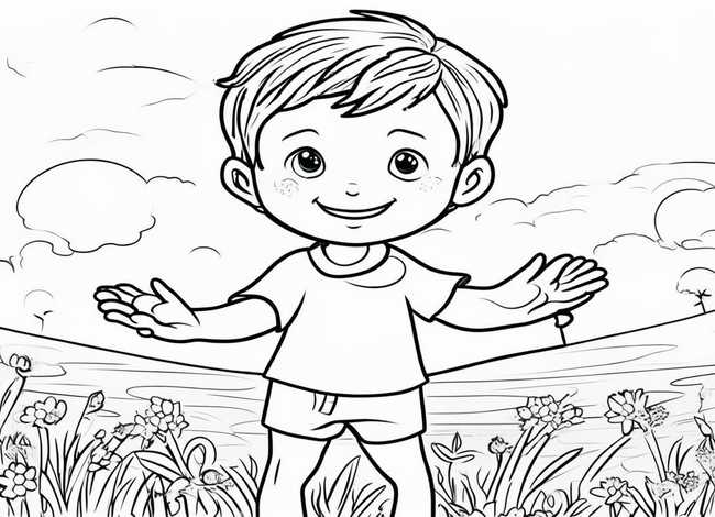 善良的小男孩儿童故事，善良的小男孩简笔画