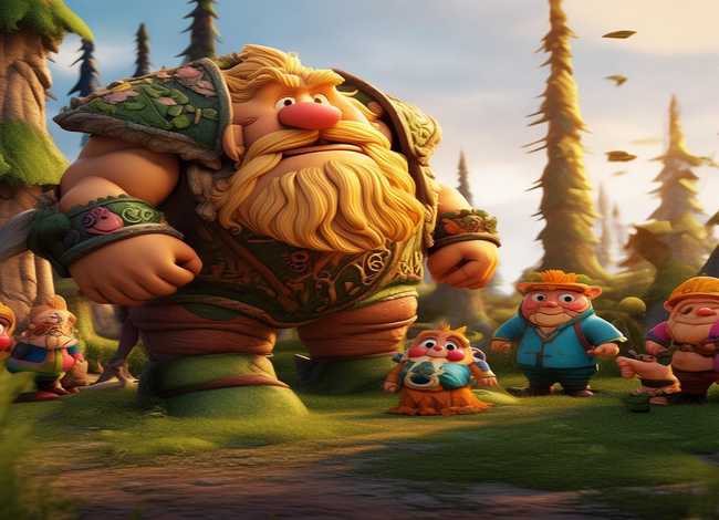 小巨人与大巨人儿童故事 - 大巨人与小矮人故事