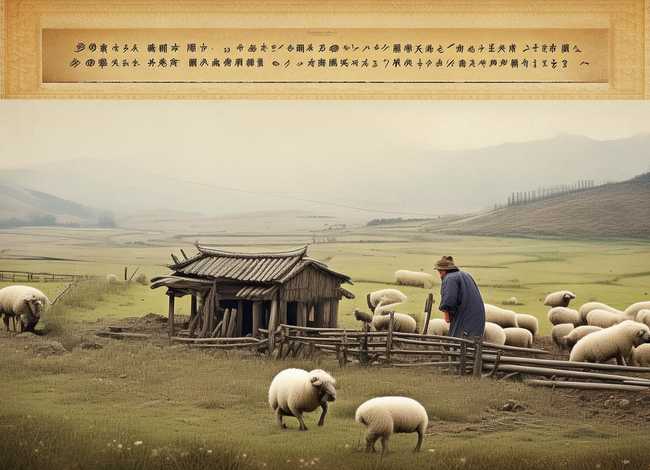 亡羊补牢成语故事拼贴画 - 成语亡羊补牢图画和故事