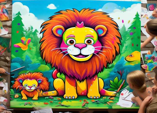 狮子创意儿童画（狮子创意儿童画场景）