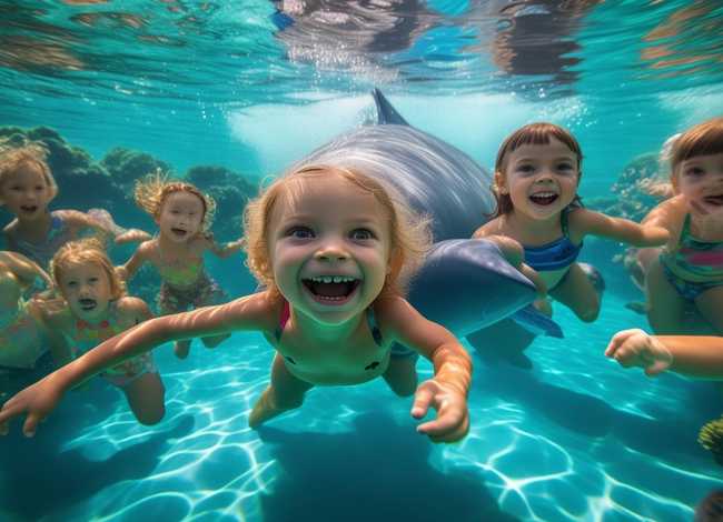 鲸游泳儿童早教；鲸鱼堡婴幼儿游泳
