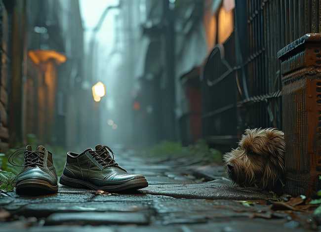 流浪狗故事场景绘画（流浪狗故事场景绘画图片）