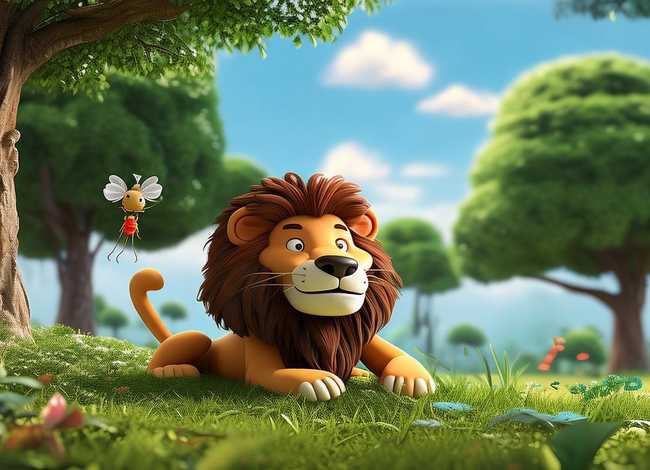 儿童故事绘本狮子和蚊子；狮子和蚊子儿童绘本故事的视频